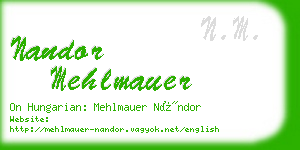 nandor mehlmauer business card